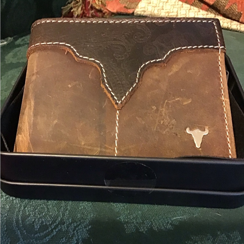 AMERICAN BISON LEATHER MENS WALLET NIB